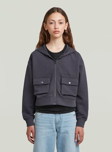 Chaqueta corta con cremallera Utility para niña